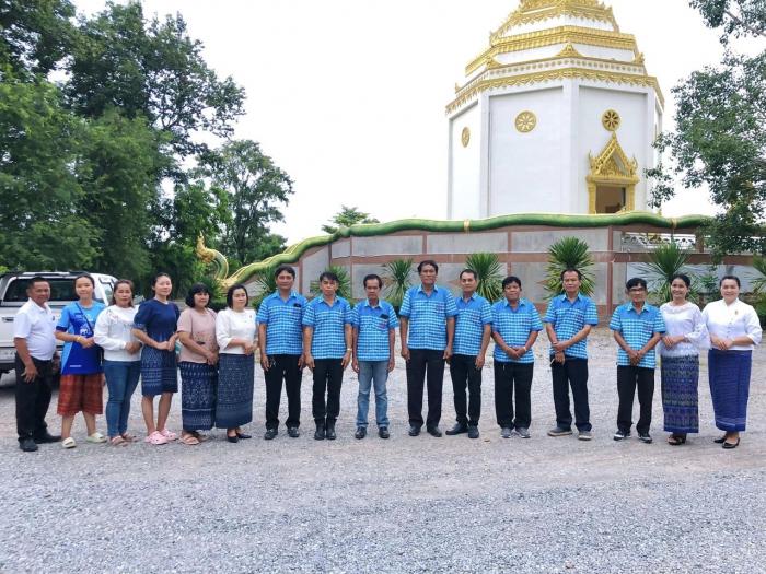 ต้อนรับคณะแสวงบุญที่เดินทางมาจากจังหวัดนครพนมเพื่อสืบสานประเพณีถวายเทียนพรรษา ๙ วัด